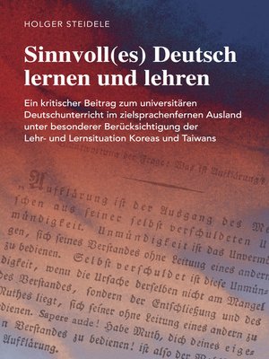 cover image of Sinnvoll(es) Deutsch lernen und lehren